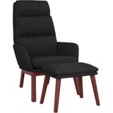  Stolica za opuštanje s tabureom od tkanine crna | Shoptok.si
