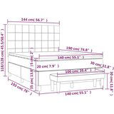  Box spring postelja z vzmetnico taupe 140x190 cm blago, (20896664) | Shoptok.si
