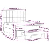  S oprugama i madracem smeđesivi 140 x 190 cm od tkanine | shoptok.hr