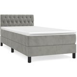 vidaXL Box spring postelja z vzmetnico svetlo siva 100x200 cm žamet, (20901207) Cene