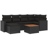 Maison Chic Seti vrtnega pohištva - Vrtna garnitura - Vrtni pohištvo set 7-delna z blazinami črn poli ratan, (21802302) | Shoptok.si
