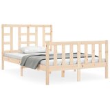 The Living Store Posteljni okvir z vzglavjem trden les - Posteljni Okvir, (21523374) | Shoptok.si