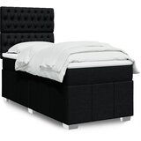 vidaXL Box spring postelja z vzmetnico črna 80x200 cm blago | Shoptok.si