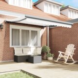 vidaXL ročna retraktibilna tenda bela 350x250 cm, tenda zamenjava blaga za okvir 3,5x2,5 m bela | Shoptok.si