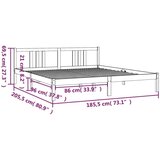  Posteljni okvir iz trdne borovine 180x200 cm, (20644596) | Shoptok.si