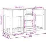  Postelja na vzkraj za otroke Betonsko siva 75 x 190 cm, (5000137065) | Shoptok.si