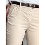 DStreet Spodnie damskie slim fit z paskiem LINESKA jasnobeżowe | Shoptok.si