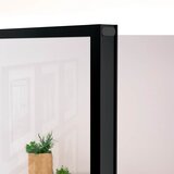 Sobna vrata crna 76 x 201,5 cm kaljeno staklo i aluminij tanka | shoptok.hr