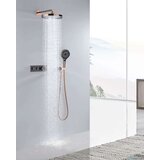ELITE EDITION Luksuzni termostatski podometni tuš sistem BCS1603 z zaslonom — Bakreno crna — Dva izliva | Shoptok.si