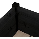  Vrtne sadilice 2 kom crne 70 x 70 x 70 cm od masivne borovine | shoptok.hr