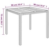  Vrtni stol s drvenom pločom crni 90 x 90 x 75 cm od poliratana | shoptok.hr