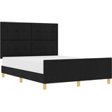  Krevetna konstrukcija s jastukom Crna 160 x 200 cm tkanina | shoptok.hr