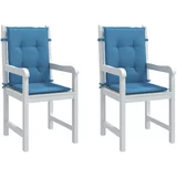 vidaXL Jastuci za stolice 2 kom prošarano plavi 100x50x4 cm od tkanine