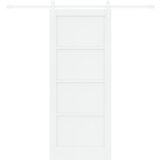 vidaXL drsna vrata s priborom bela 83x202 cm iz trdne borovine | Shoptok.si