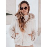 DStreet Płaszcz damski krótki ELMIRIS beżowy futerkowy | Shoptok.si