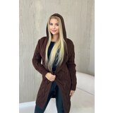 Kesi Brown cardigan with hood Cene