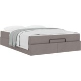 vidaXL Konstrukcija postelje z vzmetnico Taupe 140 x 190 cm blago | Shoptok.si