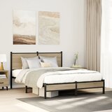 Maison Chic Kovinski Posteljni okvir - Dvoposteljna postelja - Zakonska postelja brez vzmetnice sonoma hrast 140x200 cm, (21694146) | Shoptok.si
