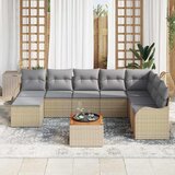  Sjedeća garnitura za vrt 9 kom. Bež i svijetlo siva poliratan 287,5 x 177,5 x 69 cm | shoptok.hr