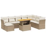 Maison Chic Seti vrtnega pohištva - Vrtna garnitura 9-delna z blazinami bež poli ratan, (21796915) | Shoptok.si