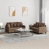  2-dijelni set sofa s jastucima smeđi od tkanine | shoptok.hr