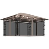 vidaXL Paviljon s komarnikom in LED lučkami 4x3x2,73 m taupe cene