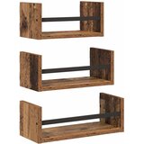  Set zidnih polica 3 pcs Staro drvo 40x16x14cm Konstruirano drvo | shoptok.hr