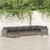 Maison Chic Seti vrtnega pohištva - Vrtna garnitura - Vrtni pohištvo set 7-delna z blazinami siv poli ratan, (21802651) | Shoptok.si