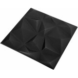  Zidne panele 12 pcs Dijamant crna 50 x 50 cm XPS pjena | shoptok.hr