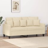 vidaXL Kavč dvosed krem 140 cm blago Cene