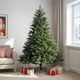  Umjetno božićno drvce s nogom 240 cm PVC i metal Zelena Cijene
