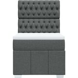 vidaXL Box spring postelja z vzmetnico temno siva 90x190 cm blago | Shoptok.si