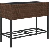  Vrtne sadilice s policom 2 kom smeđe 90 x 40 x 75 cm poliratan | shoptok.hr