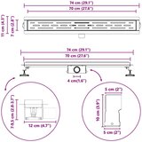  Odvod za tuš s Dječjim pokrivačem Srebrno 70 cm | shoptok.hr