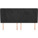  Vzglavje z ušesi črno 203x23x118/128 cm žamet, (20794571) | Shoptok.si