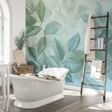  Foto tapeta - Large Leaves in Shades of Green-Mint: Botanical Motif 500x350 | shoptok.hr