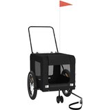 Prikolica za bicikl za ljubimce crna od tkanine i željeza | shoptok.hr