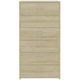  Komoda sa 6 ladica boja hrasta sonome 50 x 34 x 96 cm drvena | Eponuda.ba
