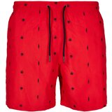Urban Classics Men's swimwear with embroidery red Cene