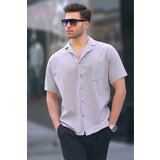 Madmext Gray Basic Men's Short Sleeve Shirt 5598 Cene