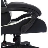  Igraća stolica s RGB LED svjetlima bijelo-crna od umjetne kože | shoptok.hr