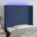 vidaXL LED posteljno vzglavje modro 83x16x118/128 cm blago Cene