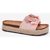 Boto Ladies Platform Sandals With Braiding And Flowers Pink Chellia | ePonuda.com
