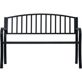 Vrtna klupa 125 cm crna čelična | Shoptok.si