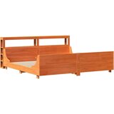 vidaXL Posteljni okvir brez vzmetnice vošč. rjava 200x200 cm borovina | Shoptok.si