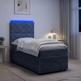  LED okvir za krevet s madracem Tamnosiva 90 x 200 cm Baršun | shoptok.hr