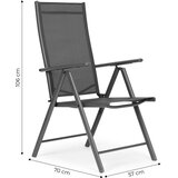  Set od 4 sklopive vrtne stolice, čelik, podesivi naslon, sive, MultiGarden | shoptok.hr