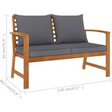  Vrtna klupa s tamnosivim jastucima 120 cm od bagremovog drva | shoptok.hr