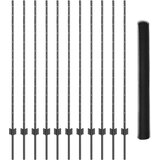 vidaXL ograjni stebri 22 kos U-kanal siva 140 cm jeklo, šesterokotna ograja siva 1,4x25 m jeklo | Shoptok.si