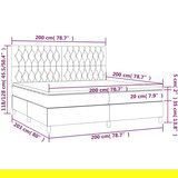  Krevet s oprugama i madracem plavi 200 x 200 cm od tkanine | shoptok.hr